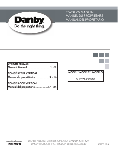 Mode d’emploi Danby DUF071A3WDB Congélateur