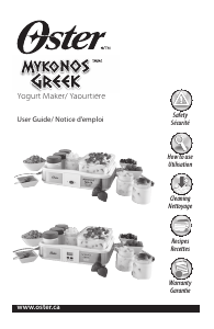 Handleiding Oster CKSTYM1010-033 Mykonos Greek Yoghurtmaker