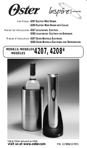 Mode d’emploi Oster 4279-33A Tire-bouchon
