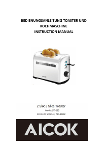 Handleiding Aicok ST-225 Broodrooster
