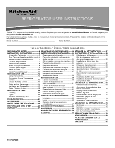 Manual de uso KitchenAid KRSC700HBS Frigorífico combinado