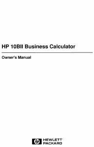 Manual HP 10bII Calculator