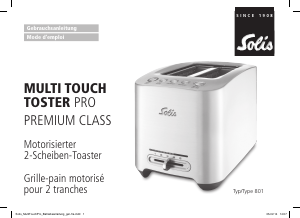 Bedienungsanleitung Solis 801 Multi Touch Pro Toaster