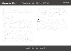 Mode d’emploi Rosenstein and Söhne NC-3578-675 Yaourtière