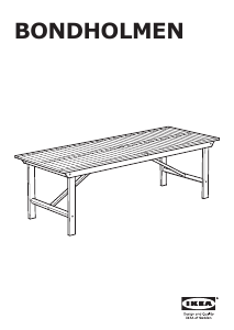 Руководство IKEA BONDHOLMEN (235x90) Садовый стол