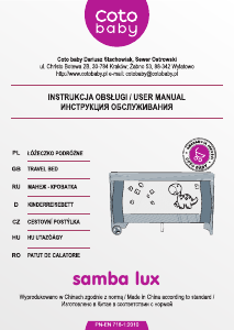 Használati útmutató Coto Baby Samba Lux Gyermekágy