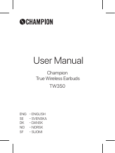 Bruksanvisning Champion CHTW350 Hodetelefon
