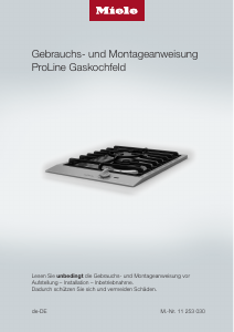 Bedienungsanleitung Miele CS 1012-2 G Kochfeld