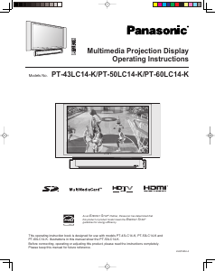 Mode d’emploi Panasonic PT-60LC14K Téléviseur