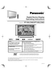 Bruksanvisning Panasonic PT-50LCX63 TV