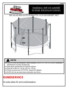 Bruksanvisning JumpMaster 365cm Studsmatta