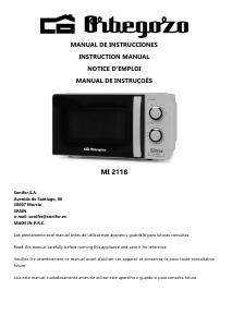 Manual Orbegozo MI 2118 Micro-onda