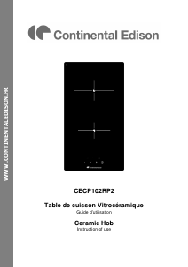Mode d’emploi Continental Edison CECP102RP2 Table de cuisson