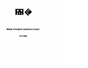 Mode d’emploi FAR LF1400 Lave-linge