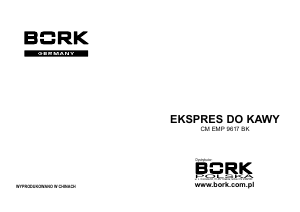 Instrukcja BORK CM EMP 9617 BK Ekspres do espresso