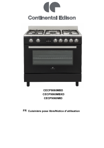 Mode d’emploi Continental Edison CECP9060MID Cuisinière