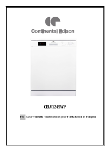 Mode d’emploi Continental Edison CELV1245WP Lave-vaisselle