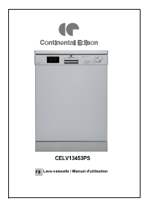 Mode d’emploi Continental Edison CELV13453PS Lave-vaisselle