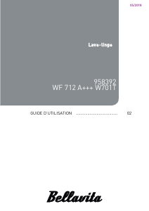 Mode d’emploi Bellavita WF 712 A+++ W701T2 Lave-linge