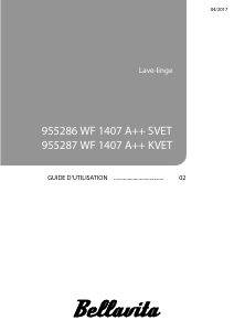 Mode d’emploi Bellavita WF 1407 A++ KVET Lave-linge