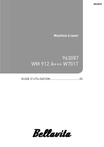 Mode d’emploi Bellavita WM 912 A+++ W701T Lave-linge