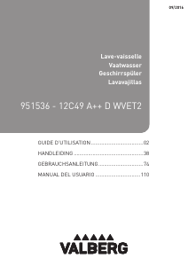 Bedienungsanleitung Valberg 12C49A++ DWVET2 Geschirrspüler