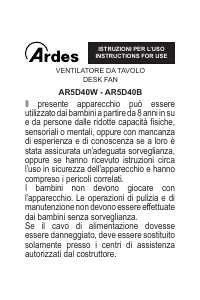 Manuale Ardes AR5D40W Ventilatore