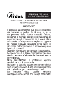 Manuale Ardes AR5F04WC Ventilatore