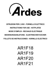 Handleiding Ardes AR1F20 Kookplaat