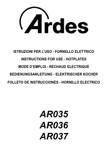 Handleiding Ardes AR036 Kookplaat