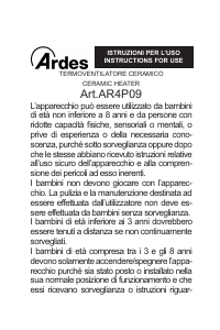 Manuale Ardes AR4P09 Termoventilatore