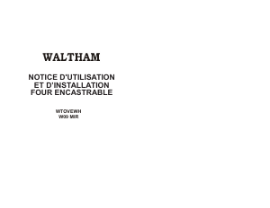 Mode d’emploi Waltham W09MIR Four