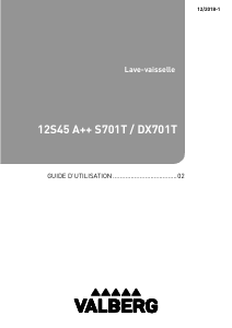 Mode d’emploi Valberg 12S45A++ S701T Lave-vaisselle
