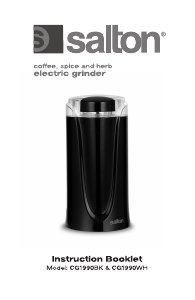 Bruksanvisning Salton CG1990WH Kaffekvarn
