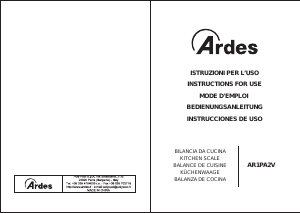 Manual Ardes AR1PA2V Kitchen Scale