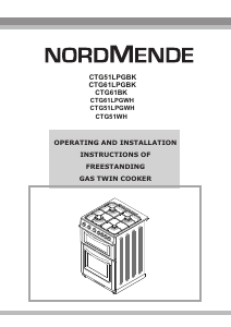 Bruksanvisning Nordmende CTG61LPGBK Spis