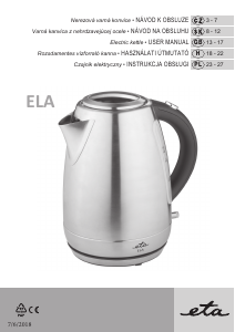 Bruksanvisning Eta Ela 8598 90080 Vattenkokare