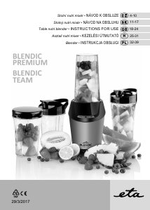 Instrukcja Eta Blendic Premium 4011 90000 Blender