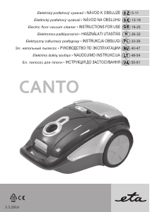 Bruksanvisning Eta Canto 1481 90000 Dammsugare