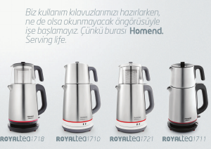 Kullanım kılavuzu Homend Royaltea 1710 Çay makinesi