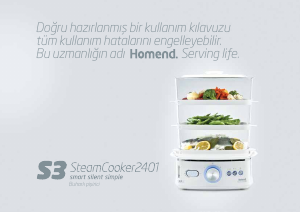 Kullanım kılavuzu Homend S3 SteamCooker 2401 Buharlı Pişirici