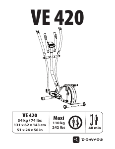 Mode d emploi Domyos VE 420 Velo elliptique