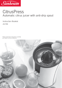 Manual Sunbeam JE2700 Citrus Juicer
