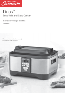 Bruksanvisning Sunbeam MU4000 Multikokare