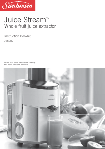 Bruksanvisning Sunbeam JE5200 Juicepress