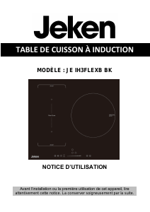 Mode d’emploi Jeken JE IH3FLEXB BK Table de cuisson