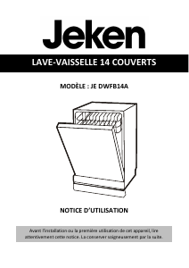Mode d’emploi Jeken JE DWFB14 Lave-vaisselle