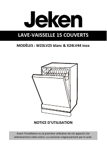 Mode d’emploi Jeken X24LV44 Lave-vaisselle