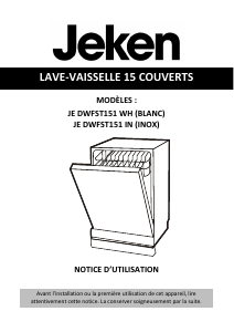 Mode d’emploi Jeken JE DWFST151 IN Lave-vaisselle