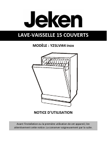 Mode d’emploi Jeken Y25LVI44 Lave-vaisselle